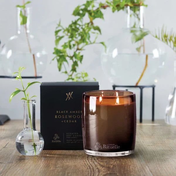 Black Amber Rosewood Cedar Candle
